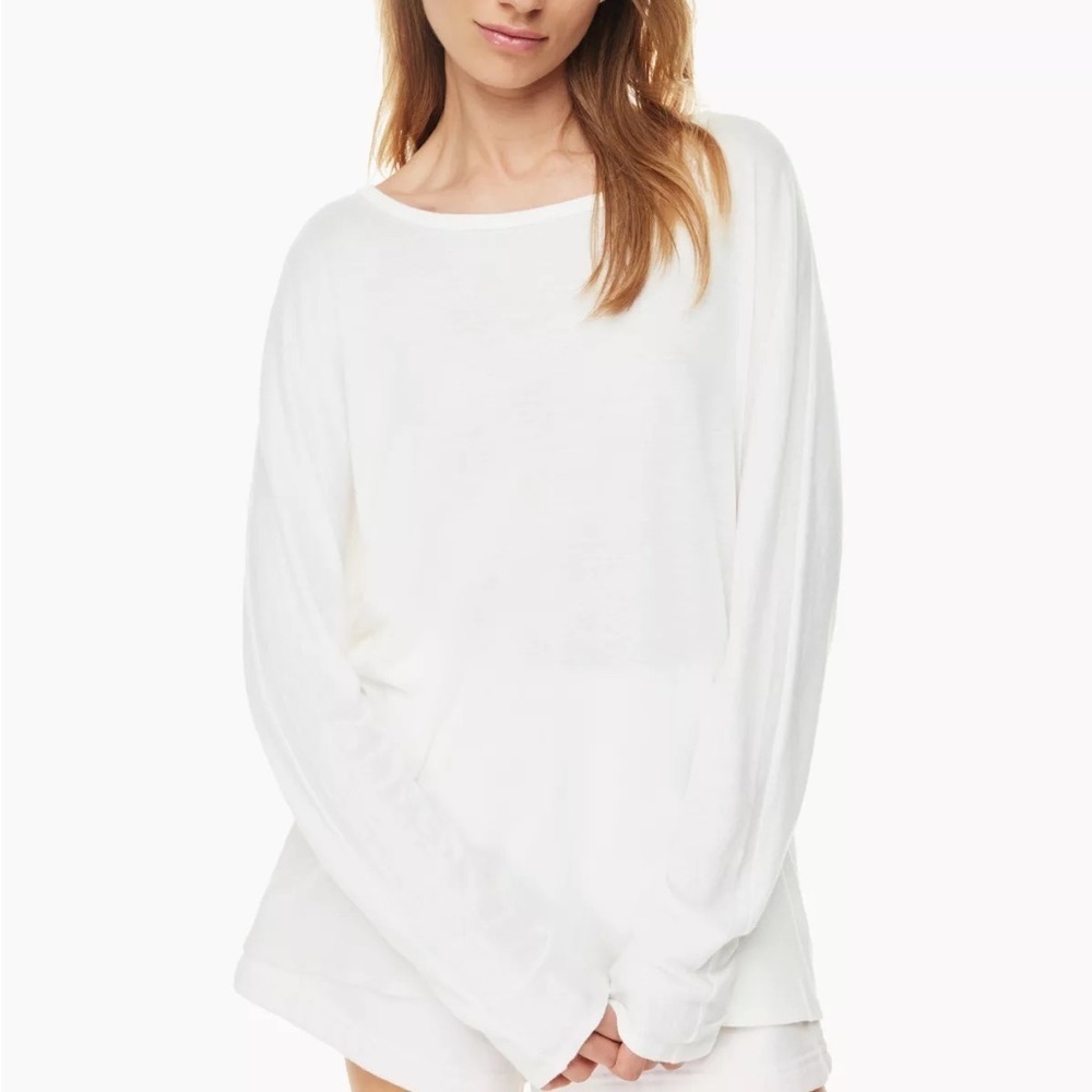 Aritzia Babaton Linen Crew Longsleeve